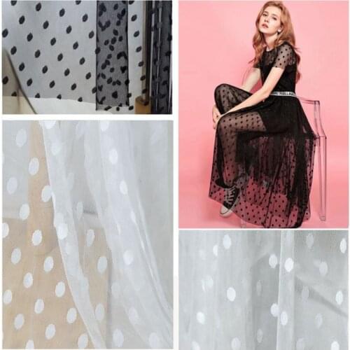 Mesh polka dot stretch tulle lace fabric DIY clothing accessories skirt wedding dress fabric