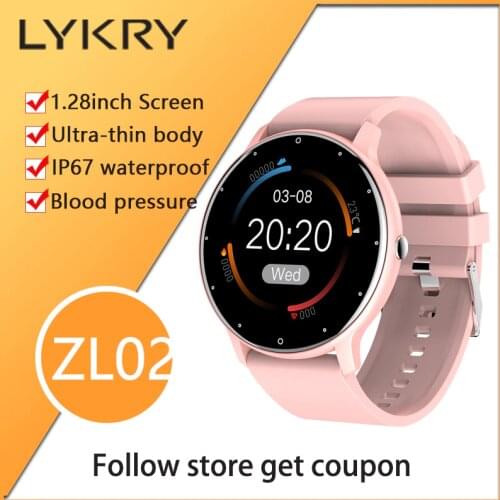 LYKRY ZL02 Smart Watch 1.28 inch Screen Ultra-thin Body Heart Rate Womens Watches Men Weather Forecast For IOS Android PK ZL01