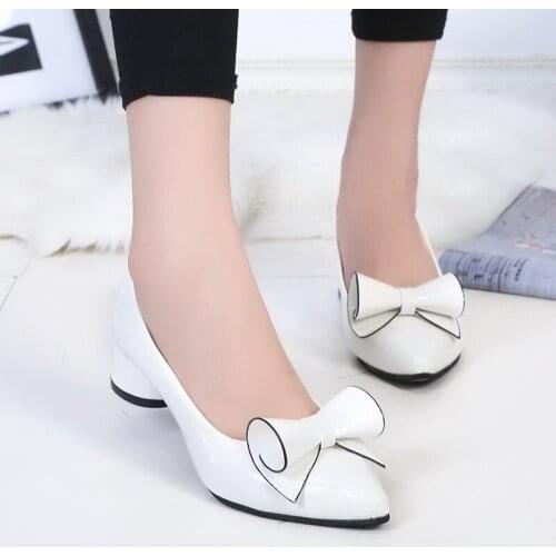 Akexiya Ladies Low Heel Shoes Spring Leather Pointed Toe Shoes Woman Slip On Dress Shoes Zapatos Mujer Ladies Boat Shoes Pumps