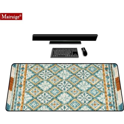 Vintage Persian Rug Blue Mouse Pad XXL Gamer Desk Mat Large Keyboard Pad Bohemian Padmouse Gaming MousePad 90x40cm/70x30cm