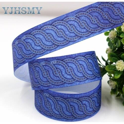 YJHSMY D-17927-689,25 mm 5 Yards cowboy Thermal transfer Printed grosgrain Ribbons,clothing Accessories DIY package Material