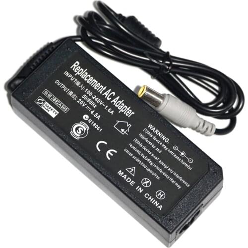 20V 4.5A AC adapter laptop charger for Lenovo Thinkpad E545 T530 T61 X140E Edge 15 E430 E520 E530 SL500 SL510 T430u T520 X120e
