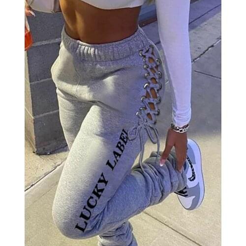 Women Sweat Pant Harajuku Women Fashion Casual Trousers Jogger 2021 Drawstring Cargo Pant Streetwear Casual Sweatpant Autumn