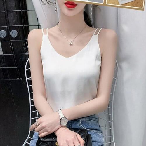 Womens Vest Tank Tops Women Vintage Korean Fashion White Solid Sleeveless Sexy V Neck Cropped Poplin Summer New Femme Clothes