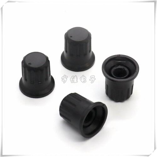 10 Piece 17*17MM black plastic knob flower shaft potentiometer knob cap straw hat type knob cap