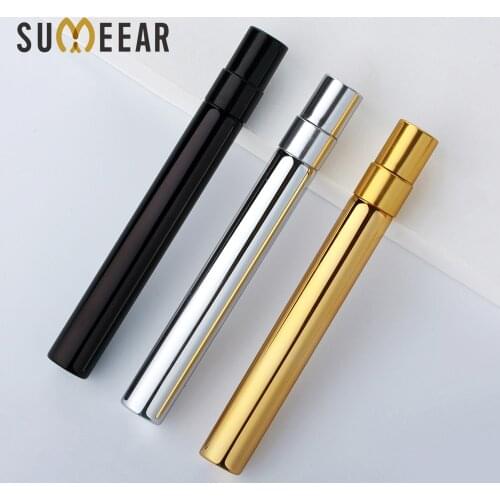 100 Pcs/Lot 10ML Mini Perfume Bottle Golden Silver Black Bottle Atomizer Spray Bottles Sample
