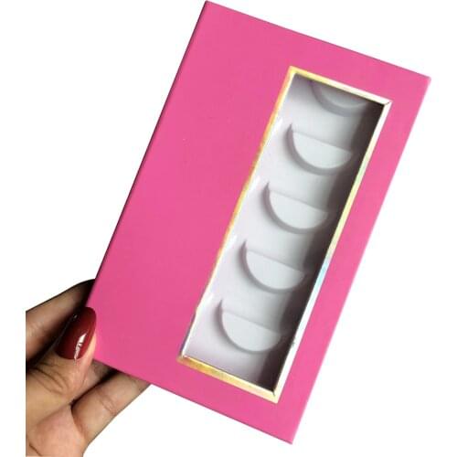 100/Pack Wholesale 5pairs Lash Book Eyelash Packaging Box Custom Faux Cils Mink Lashes Strip Purple Storage Package Case Vendor