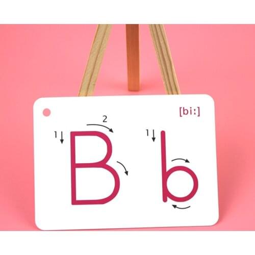 26 Letter English Flash Card Handwritten Montessori Early Development Learning Educational Toy For Children Kid Gift With Buckle