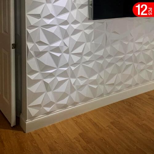 12 Pcs Decorative 3D Wall Panels in Diamond Design 30x30cm sticker Wallpaper Mural Tile-Panel-Mold waterproof bathroom kitchen