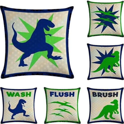 45x45cm Dinosaur Cotton Linen Pillow Case Cushion Cover Children Birthday Gift Decorative Throw Pillow Cover