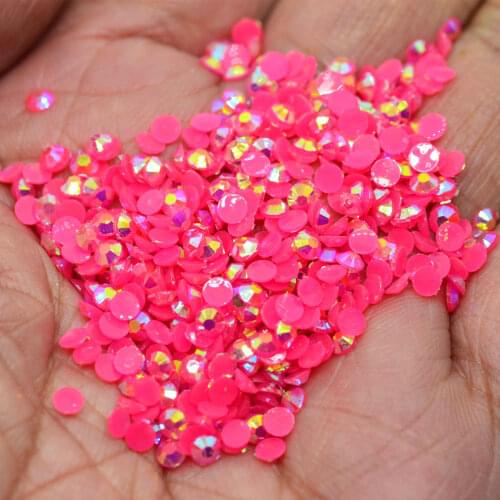 AB Hot Pink 14 Facets Resin Flat back Jelly Rhinestone For DIY Diamond Painting,Embellishment Crafting,Nail Art Bling Decorating