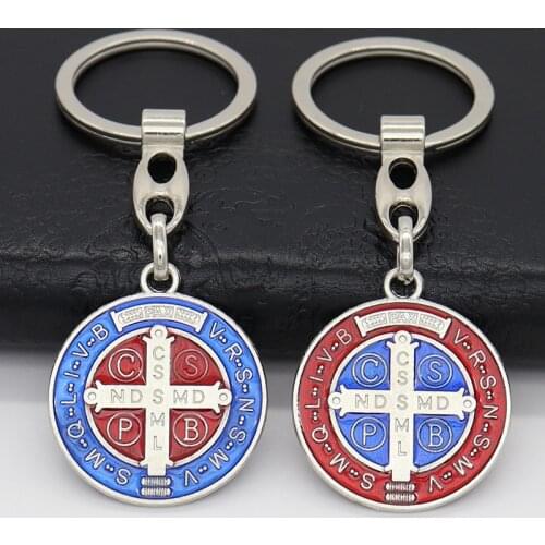 HeyMamba Christian Jesus Cross Pendant Keychain Religious Church Key chain Catholic Crucifix Home Chapel Souvenir Gift