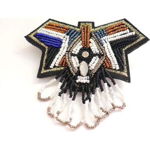 1pc 3D eagle Handmade rhinestone beaded brooches Patches for clothing DIY pin on animal parches Embroidery applique