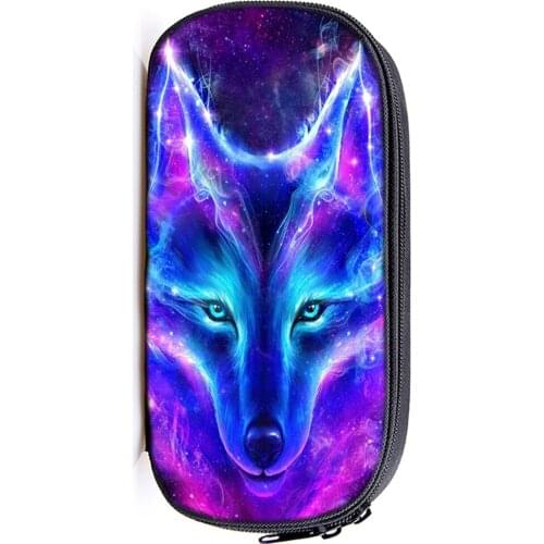 Animal Wolf Pencil Case For Boys Girls Students Wolf Pen Bag Kids Pencil Holder Children Stationery Bag school gifts