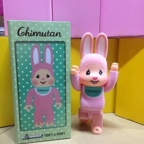 400% 28CM Bearbricklys Action Figures Flocked Rabbit Blocks Bear Dolls PVC Street Art Collectible Models Toys