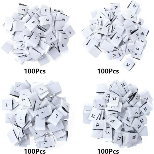 400Pcs S/M/L/XL Clothing Labels Custom Garment Size Tags Handmade Woven Shirts Clothes Etiquetas DIY Sewing Fabric Apparel Marks