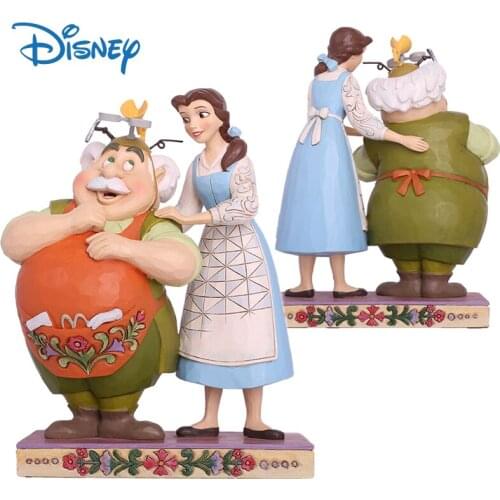 Disney Genuine Belle Princess Action Figure Kawaii Resin Dolls Decor Cute Anime Figures Collection Model Toys Boxed Kids Gifts