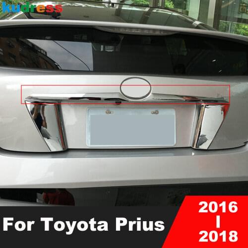 For Toyota Prius 2016 2017 ABS Chrome Rear Trunk Lid Cover Trim Rear Trunk Decoration Car Styling Auto Accessories 2pcs