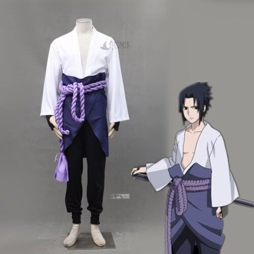 MMGG Uchiha Sasuke Cosplay Costume Custom Made Unisex Outfits With Skirt Halloween Clothing