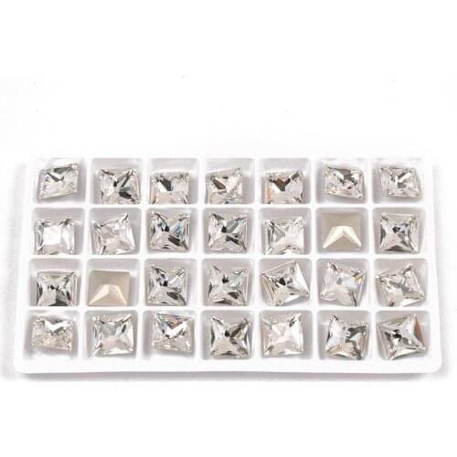 CTPA3bI Crystal Clear Loose Rhinestones Strass Square Ornament Glass Beads Glitter Stones For Clothes Accessories Decoration
