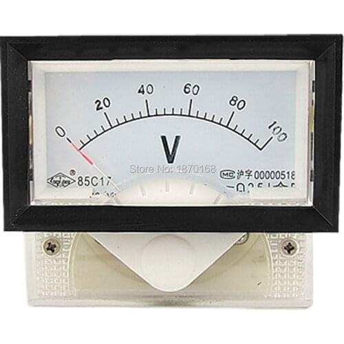 Lab Rectangle Plastic Panel Gauge Voltmeter Voltage Meter DC100V 85C17
