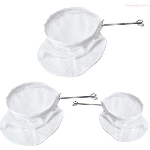 HX6D Reusable Filter Bags Mesh with Zipper Steel Holder Coffee Strainer Replacement
