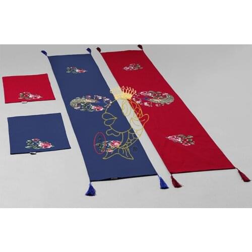 NEW Chinese embroidery cotton Pure handmade phoenix flowers gifts fashion Table flag Tea towel jc024