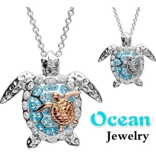 New Fashion Accessories One Big and One Small Turtle Pendant Necklace for Women Cute Animal Necklace Party Gift Jewelry
