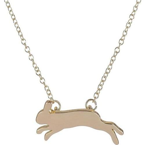Wholesale 10Pcs 2016 New Cute Hop Bunny Rabbit Womens Pendants Necklaces Silver Gold-color Link Chain Casual Freedom Jewelry