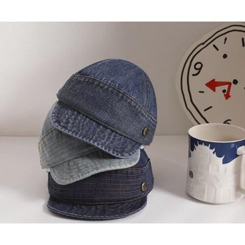 Autumn Jeans Beret Hat Flat Hat Plain Adjustable Denim Kids Beret Jean Hat for Daily Wear Denim Sun Hat Outdoor