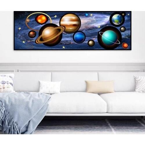 Universe Space Moon Poster and Print Earth Canvas Painting Wall Art Picture Planet Satellite Solor System Living Room Decoration