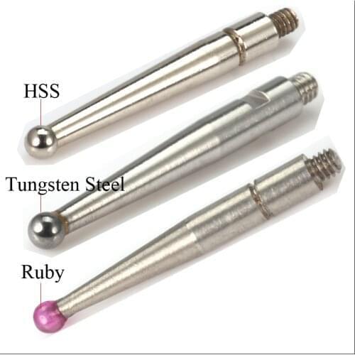 M1.4 M1.8 M2 Thread 2mm Head OD 15mm 18mm 36.5mm Length Ruby Head Pin Gauge Micrometer Tip Lever Dial Test Indicator Probe