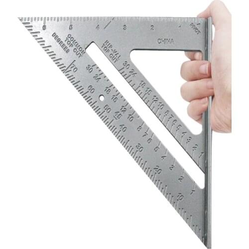 Triangle Angle Protractor Square Measurement Tool Aluminum Alloy Speed Square Measuring Ruler Miter For Wood Measuring Tools