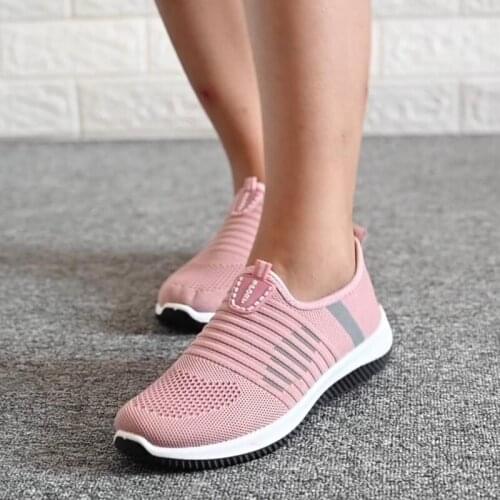 Flat Shoes Flying Woven Casual Non-slip Womens Mesh Soft And Breathable Womens Shoes 2021 Summer New Style
