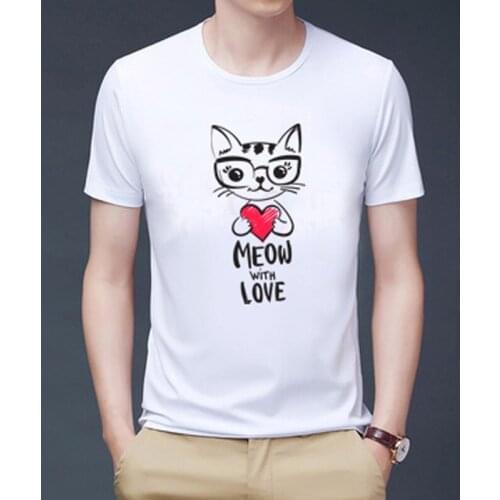 VOXIXISU 2021 Summer New 100% Cotton print T Shirt Men Causal O-neck Basic T-shirt Male High Quality Tops T shirt