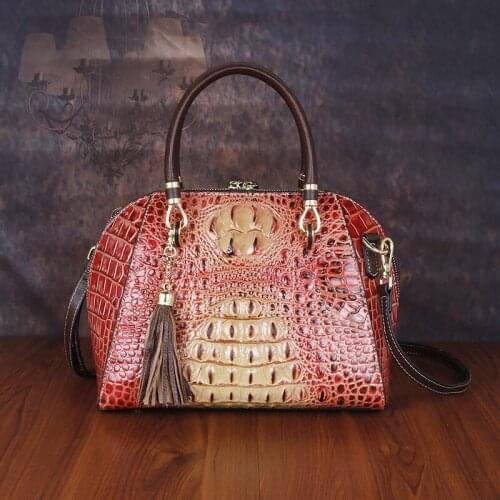 Embossed Crocodile Grain Chinese Style Womens Handbags Oblique New Brand High Quality Luxury Personality Shoulder Bags
