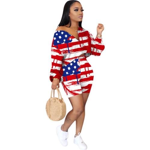 S-3XL summer 2021 women clothing Plus size two piece set fashion print long sleeve V-Neck 2 piece outfit women Dropshipping