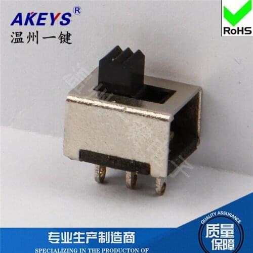 10pcs SS-12E05（1P2T） Handle height 5mm Single row three pin 2-gear vertical toggle switch 8 * 9.7 single pole double throw