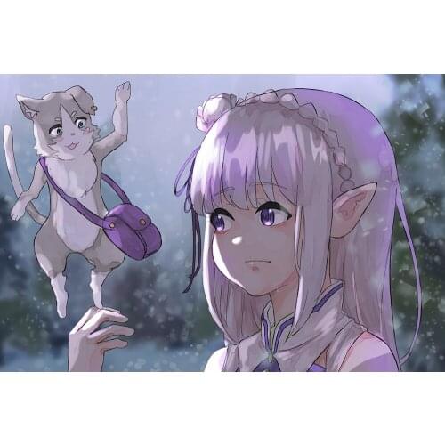 Diamond Painting Anime Girls Diamond Embroidery Full Round Drill Japan Anime Cross Stitch Wall Art Pictures for Home Decoration