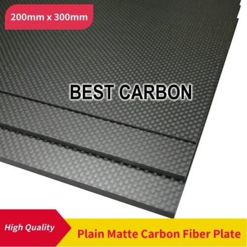 Free Shipping 200mm x 300mm 100% Plain Matte Carbon Fiber Plate, laminate plate, rigid plate , car board , rc plane plate