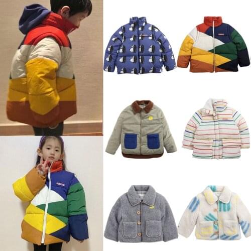 BC Brand 2021 New Winter Kids Thick Coat for Girls Girls Cute Print Warm Coat Jacket Baby Toddler Cotton Lamb Wool Outwear