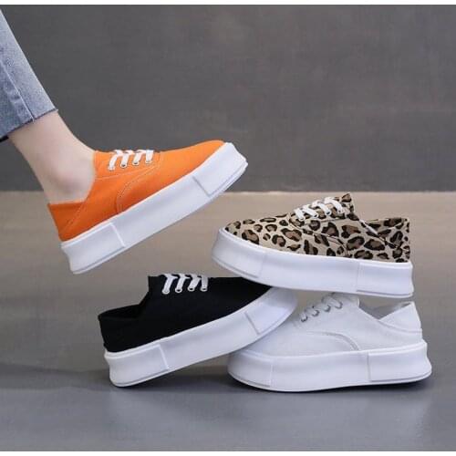 Shoes Female Footwear Clogs Platform Espadrilles For Women Slip-on Low Heels New Dress Creepers Summer Slip On Leopard Fabric Ba