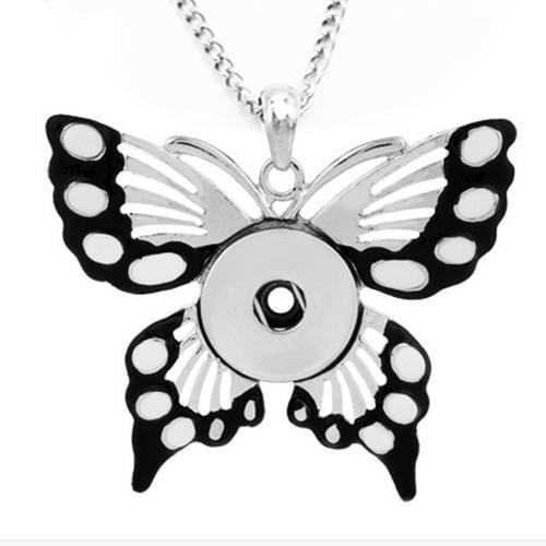 Butterfly snap button pendant (fit 18mm 20mm snaps) XH116