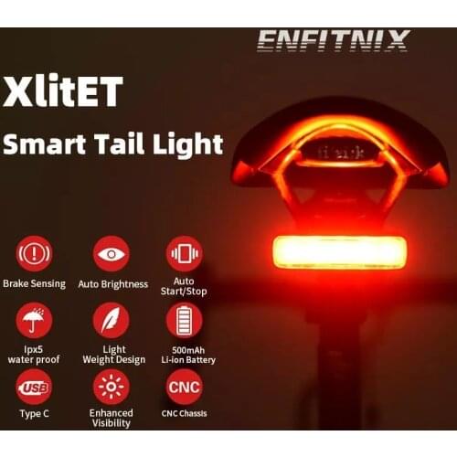 NEW XlitET Auto Start Stop Brake Sensing Flashlight For Bicycle Rear Light LED Cycling XlIte 100 CubeliteII 200 Taillight