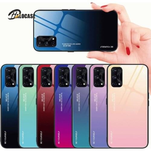 Gradient Glass Case for OPPO Realme 7 case Tempered Glossy Back Cover For OPPO Realme 7 Pro Realme7 Fundas