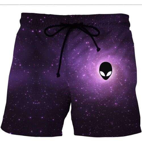 LOVE SPARK Fast Dry Light Harajuku Summer Shorts For Men S To 6xL Night Skull Print Purple Beach Shorts