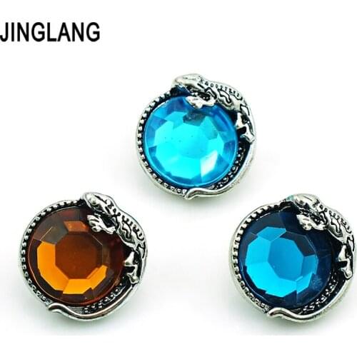 JINGLANG Free Shipping Fashion 3 Color Animals 18mm Snap Button Metal Clasp DIY Interchangeable Bracelets Jewelry Accessories