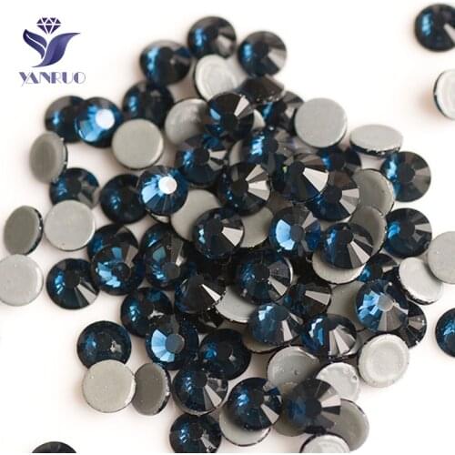 YANRUO 2058HF SS20 Montana 1440Pcs Stones And Crystals Flatback Strass DIY Hotfix Rhinestones Cristal Drok Blue