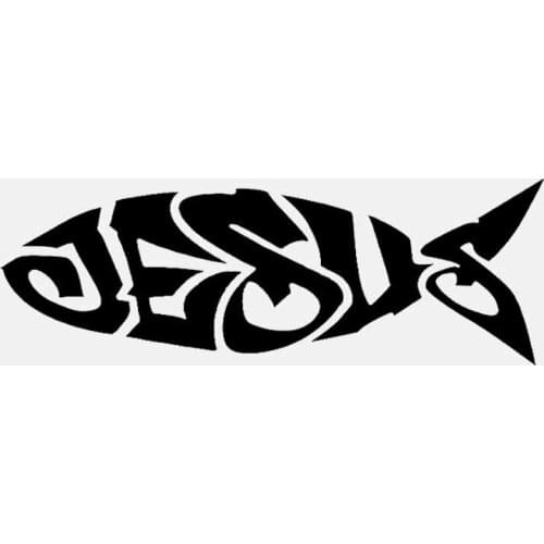 Creative JESUS Fish Christian Car Sticker Accessories Window Decal Decoration Windshield Rearview Mirror PVC 13cm X 4cm
