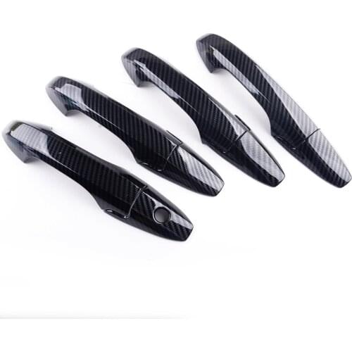 Car Side Door Handle Cover Trim Carbon Fiber Style Black ABS Fit for Acura TSX Sedan 2004 2005 2006 2007 2008